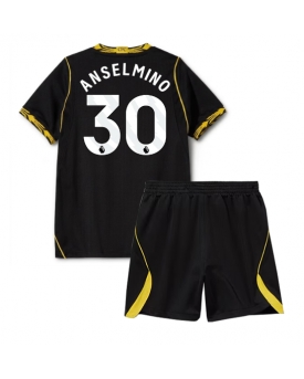 Billige Fotballdrakt Chelsea Aaron Anselmino #30 Replika Bortedraktsett Barn 2026-27 Kortermet (med bukser)
